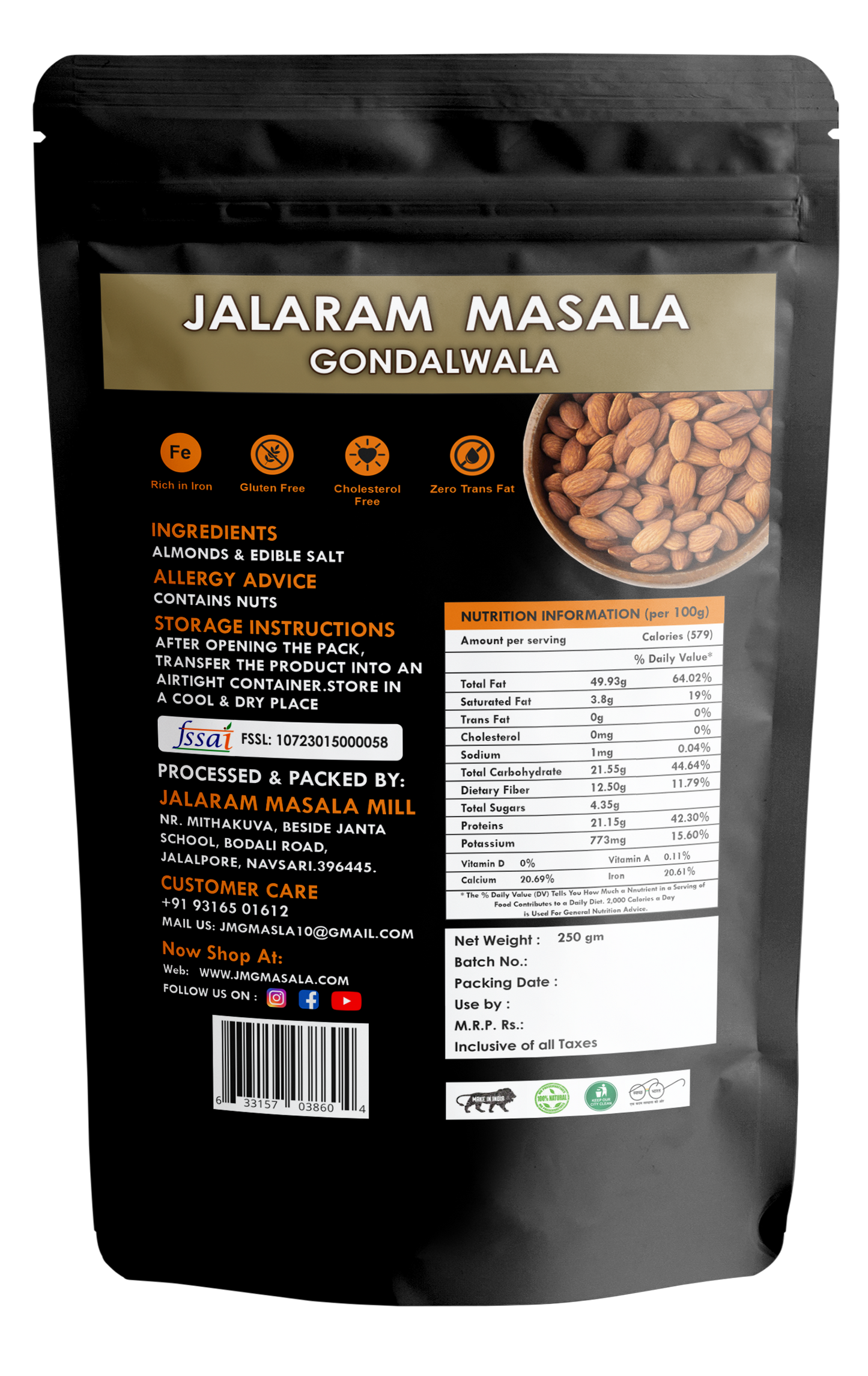 CALIFORNIA ALMOND ROASTED & SALTED
